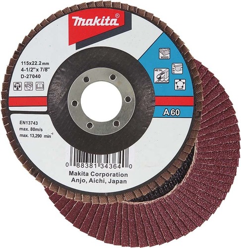 Makita Fächerschleifscheibe 115mm, A80 D-27056 Makita Fächerschleifscheibe 115mm, A80 D-27056