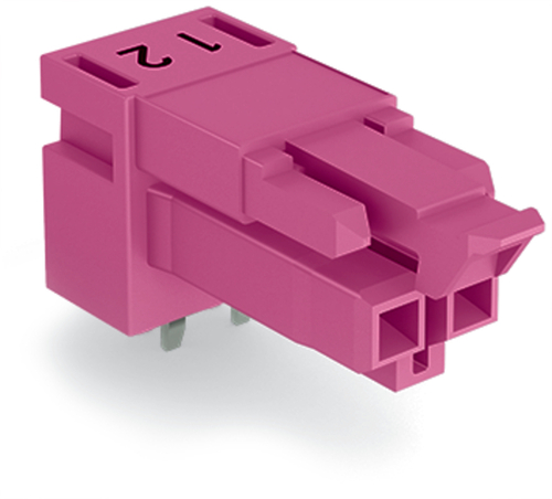 WAGO GmbH & Co. KG Buchse für Leiterplatten abgew.,2-polig,pink 890-882/011-000