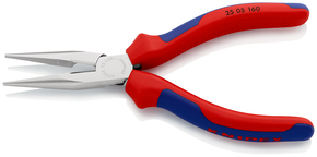 Knipex-Werk Flachrundzange mit Schneide, 160mm 25 05 160