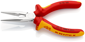 Knipex-Werk Flachrundzange mit Schneide, 160mm 25 06 160 SB