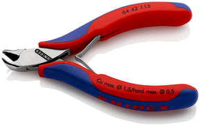 Knipex-Werk Elektronik-Vornschneider spiegelpoliert,115mm 64 42 115