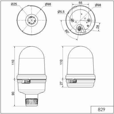 Werma LED-Dauerlicht überwacht, 24V DC 82937055
