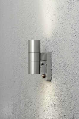 Gnosjö Konstsmide AL Halogen Wandleuchte grau/eds m.BWM GU10 7542-000