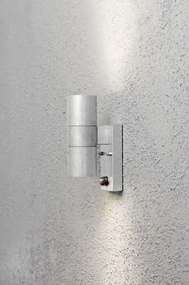 Gnosjö Konstsmide AL Halogen Wandleuchte grau/stahl m.BWMGU10 7542-320