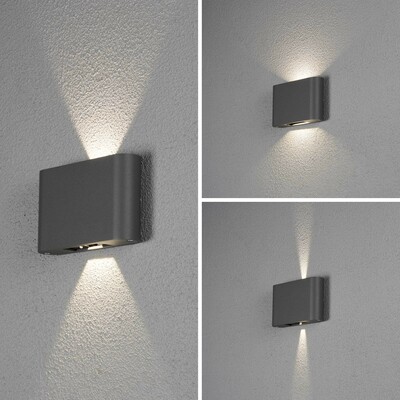 Gnosjö Konstsmide AL LED-Wandleuchte anthrazit, aluminium 7854-370