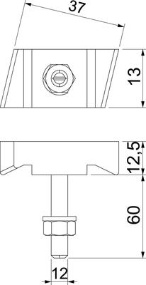 OBO Bettermann Vertr Hakenkopfschraube M12x60mm MS50HB M12x60 ZL