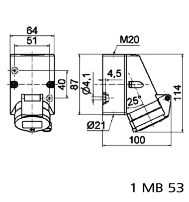 Bals Elektrotech. Wandsteckdose 16A 3p 230V 6h IP44 119
