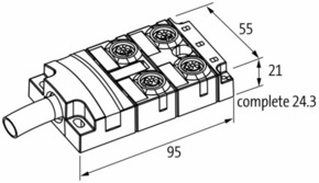 Murrelektronik MVP-Verteiler 4xM12,5pol,Ltg.fest 8000-54512-4480500