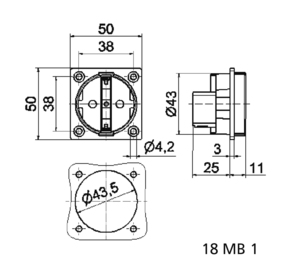 Bals Elektrotech. Schutzkont.-Anbausteckdose 16A 3p 250V IP20 713