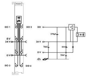 WAGO GmbH & Co. KG Digitale Ausgangsklemme 4DO 24V DC 0,5A 753-531