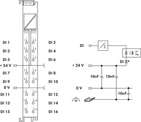 WAGO GmbH & Co. KG Digital Eingangsklemme 16-Kanal DC24V 3.0ms 750-1407