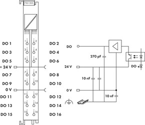 WAGO GmbH & Co. KG Digital Ausgangsklemme 16-Kanal 24VDC 0,5A 750-1505