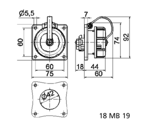 Bals Elektrotech. Schutzkont.-Anbausteckdose 16A 3p 250V IP68 7112
