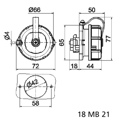 Bals Elektrotech. Schutzkont.-Anbausteckdose gerade TN 7115