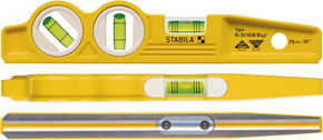 Stabila Torpedo-Wasserwaage 25cm, Winkellibelle 81 SVREM W45
