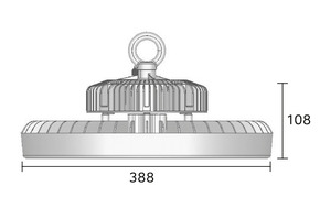 Abalight LED-Hallenstrahler 4000K 150W 1-10V SPACEII150-840V120CB