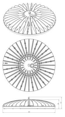 Abalight LED-Hallenstrahler 4000K DALI SUN-245-840-D120CG