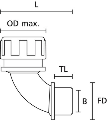 HellermannTyton Winkelverschraubung PSR/PSRC, 90 Grad PSR16-90-M16
