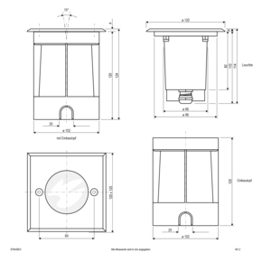 EVN Lichttechnik Bodeneinbauleuchte quadr. IP67-GU10 35W/230V 679435EV