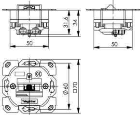 Telegärtner Anschlussdose AMJ45 8Cat5e/UP/0 100022946