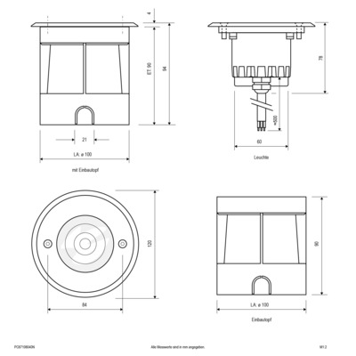 EVN Lichttechnik LED-Bodeneinbauleuchte 4000K IP67 aluminium PC67106040N
