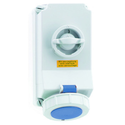 Bals Elektrotech. Wandsteckdose abschaltbar verriegelt 32A 3p 2 16104