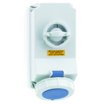 Bals Elektrotech. Wandsteckdose abschaltbar verriegelt 32A 3p 2 16104
