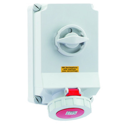 Bals Elektrotech. Wandsteckdose abschaltbar verriegelt 63A 5p 4 16602