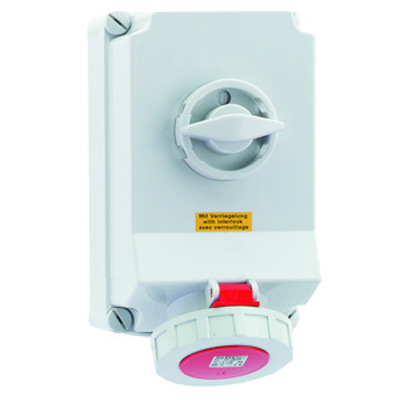Bals Elektrotech. Wandsteckdose abschaltbar verriegelt 63A 5p 4 16602