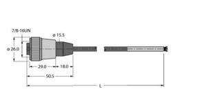 Turck Versorgungsleitung PUR RKM52-6M