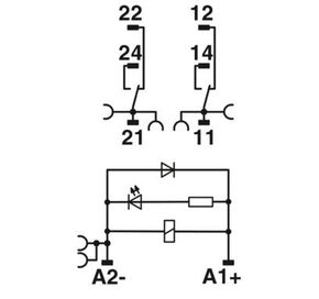 Phoenix Contact Relaismodul 24V DC, 2 Wechsler RIF1RPTLDP-24DC/2X21