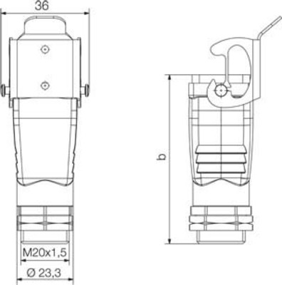 Weidmüller Steckverbinder-Gehäuse HDC 04A ELU 1PG13S