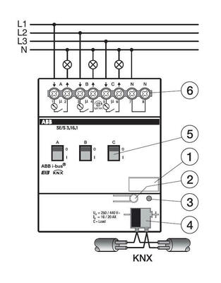 ABB Stotz S&J Energieaktor 3-fach, 16/20 A, REG SE/S3.16.1