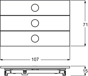 Busch-Jaeger Bedienelement 3-fach ch Glas schwarz 6342-825-101