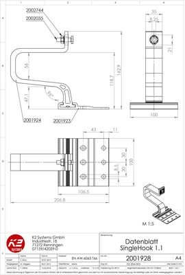 K2 Systems Dachhaken SingleHook 1.1 2001928