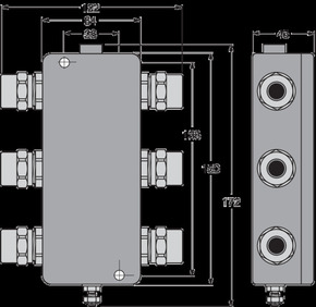 Turck PROFIBUS-PAIP67 Verteilerbaustein JBBS-48SC-T415/3G