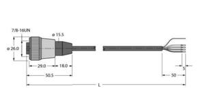 Turck Versorgungsleitung PUR RKM43-15M