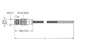 Turck PROFIBUS-Leitung PUR RKSW451-1M