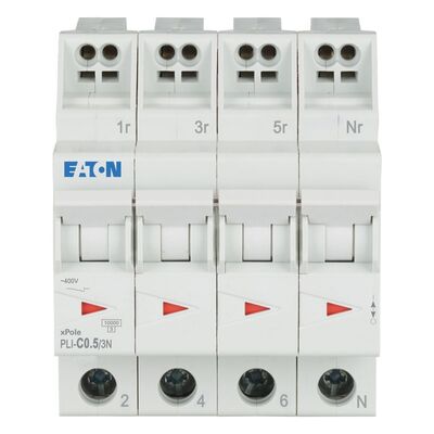 Eaton Leitungsschutzschalter 0,5A,3p+N,Steckkl. C PLI-C0,5/3N