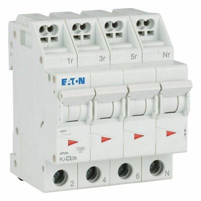 Eaton Leitungsschutzschalter 3 A, 3p+N,Steckkl. C PLI-C3/3N