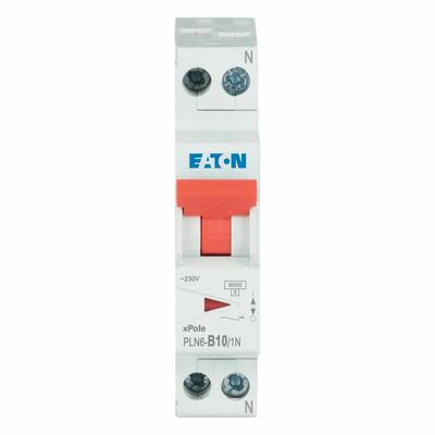 Eaton Leitungsschutzschalter 10A, 1p+N,Steckkl. B PLN6-B10/1N-DE