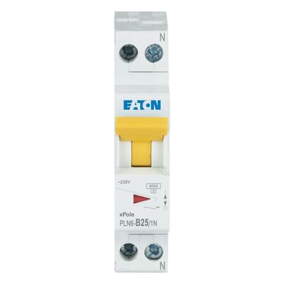Eaton Leitungsschutzschalter 25A, 1p+N,Steckkl. B PLN6-B25/1N-DE