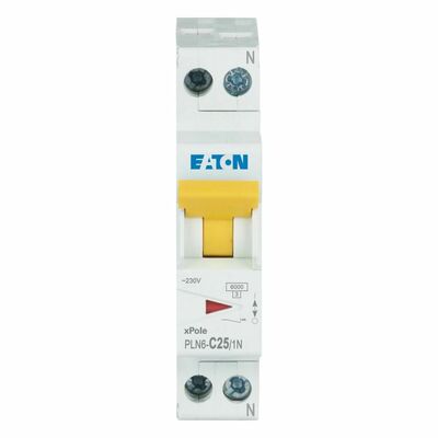 Eaton Leitungsschutzschalter 25A, 1p+N,Steckkl. C PLN6-C25/1N-DE