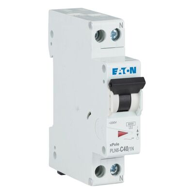 Eaton Leitungsschutzschalter 40A, 1p+N,Steckkl. C PLN6-C40/1N-DE