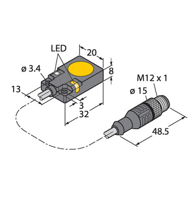 Turck Schreib-Lese-Kopf HF Bus-Linien-Topologie TBQ080.15RS4.47T/C53