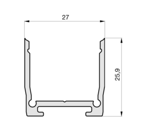 Radium Lampenwerk Aufbau-Aluminium-Profil 1m TRPA2541