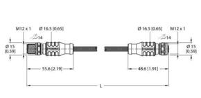 Turck PROFIBUS-Leitung PUR RSSW-RKSW451-12M