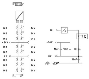 WAGO GmbH & Co. KG 8-Kanal-Digitaleingang DC 24 V,0,2 ms 750-1416/040-000