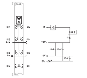 WAGO GmbH & Co. KG 8-Kanal-Digitaleingang DC 24 V,0,2 ms 753-437