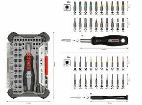 Bosch Power Tools Schraubendreher-Set mit Präzisions- und 2607002835